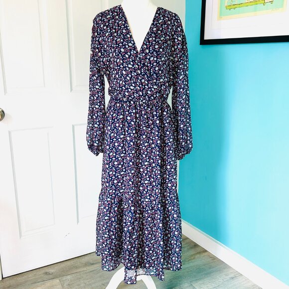 Madewell Tie-Waist Midi Dress in Harvest Vine (size M) - Picture 3 of 14